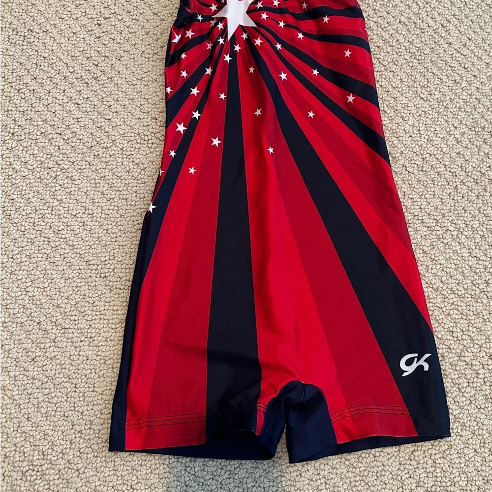 Red and Navy Starburst Leotard w/ shorts